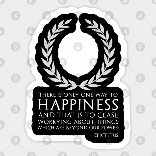 Classical Greek Stoic Philosophy Epictetus Quote Happiness Sticker by Styr Designs